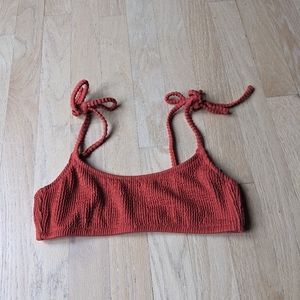 Madewell Second Wave Textured Tie Strap Bikini Top size XS